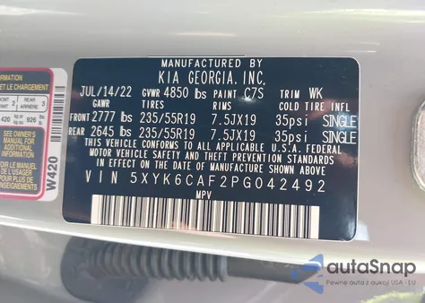 2023 Kia Sportage X-Line z USA, uszkodzony, nr VIN 5XYK6CAF2PG042492